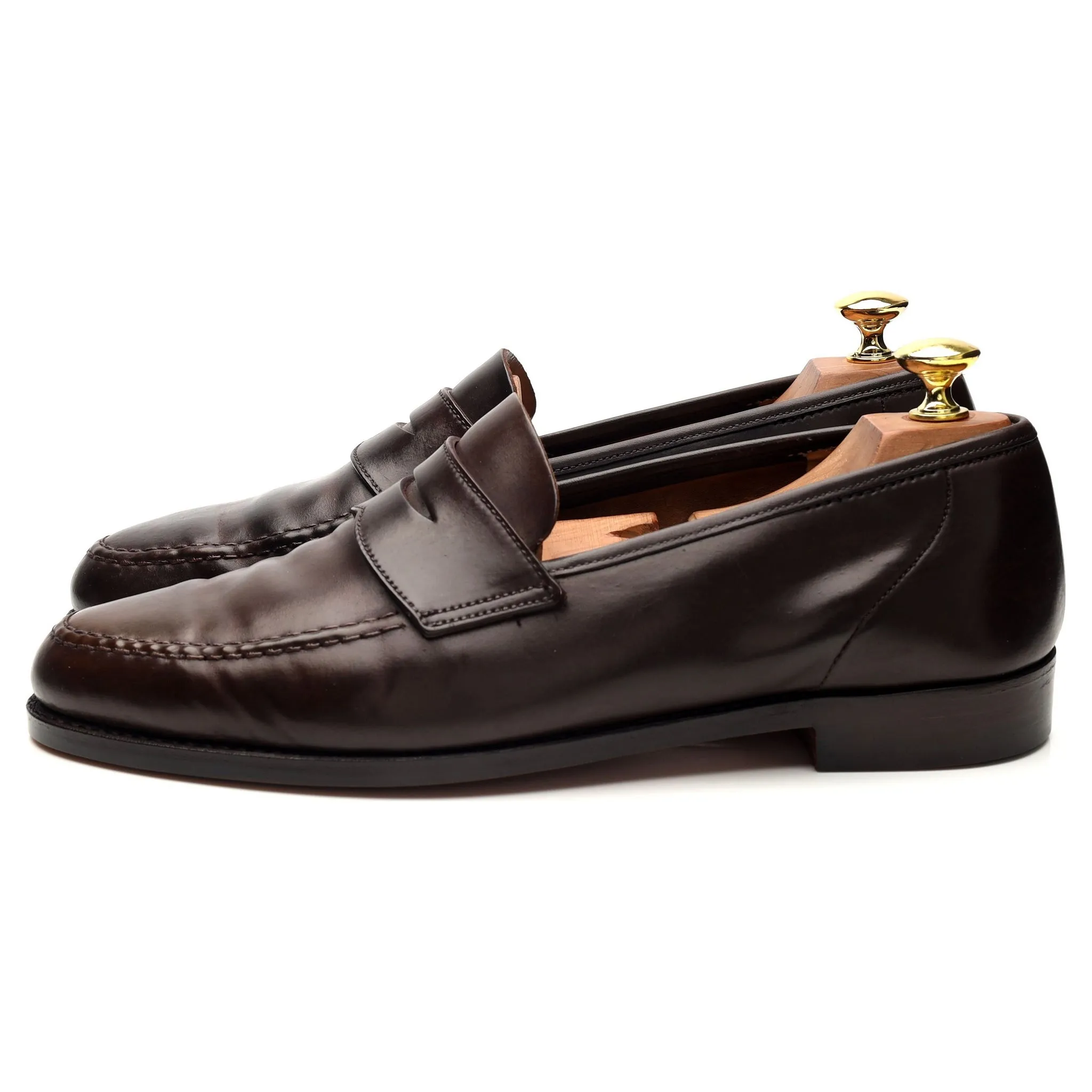 'Harvard' Dark Brown Cordovan Leather Loafers UK 8.5 E