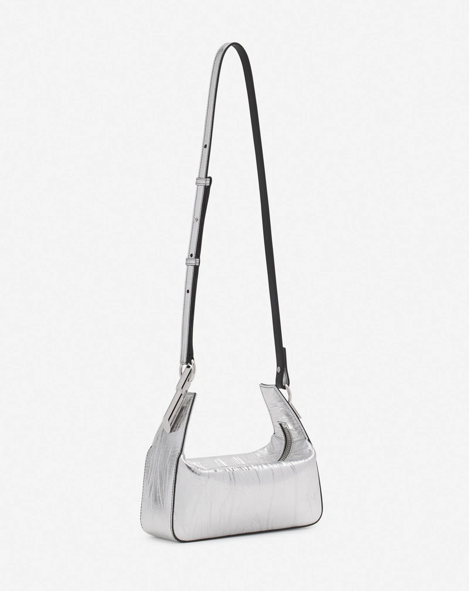 HAUTE SQUENCE CLUTCH BAG IN METALLIC LEATHER