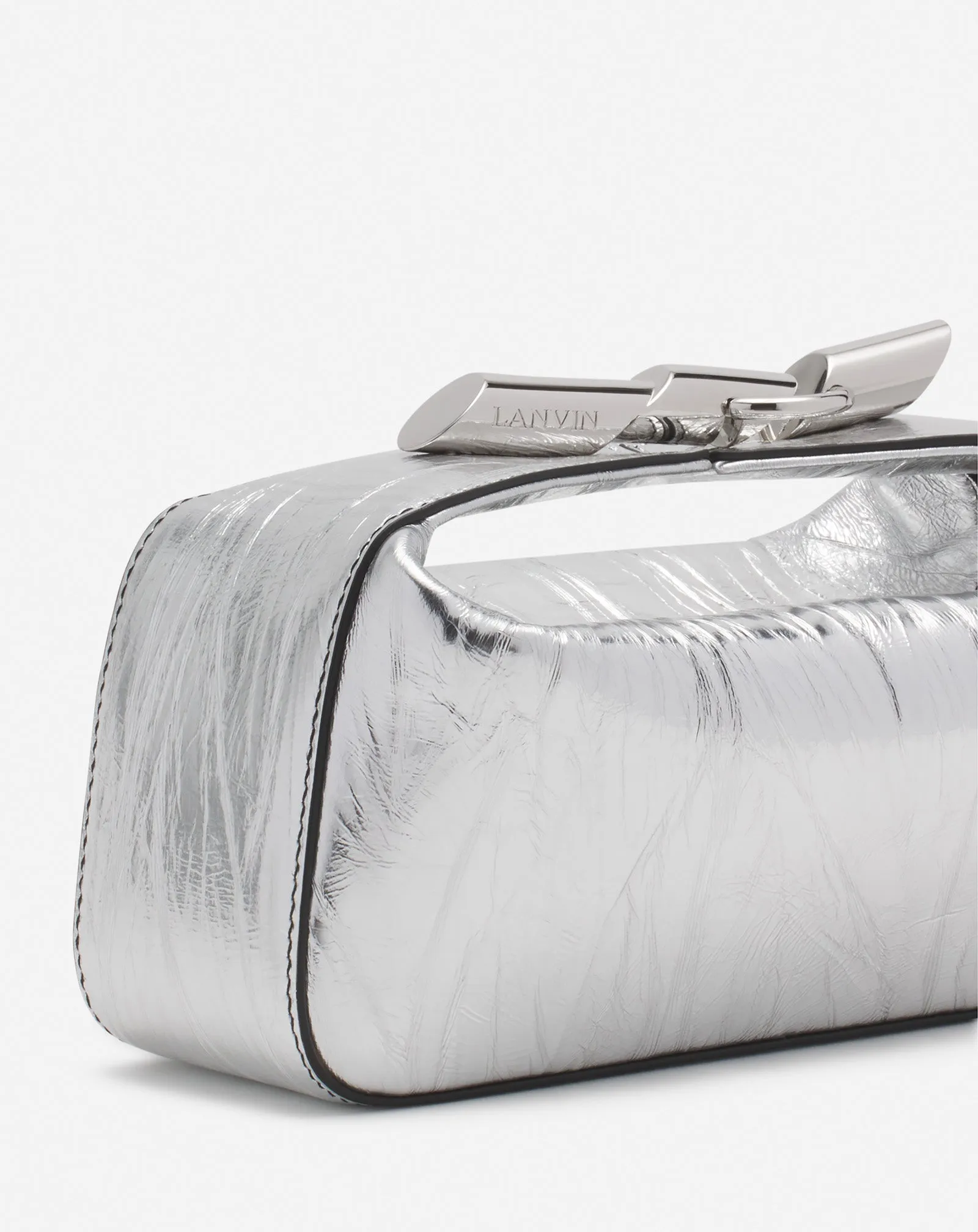 HAUTE SQUENCE CLUTCH BAG IN METALLIC LEATHER