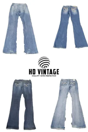 HD396 Ladies Y2K Flared Jeans - 16 pcs