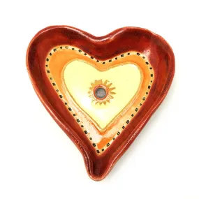 Heart Dish in Red Ceramic Wall Art