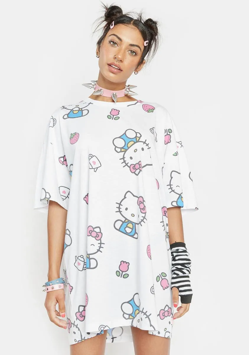 Hello Kitty All Over Print Tee Dress-