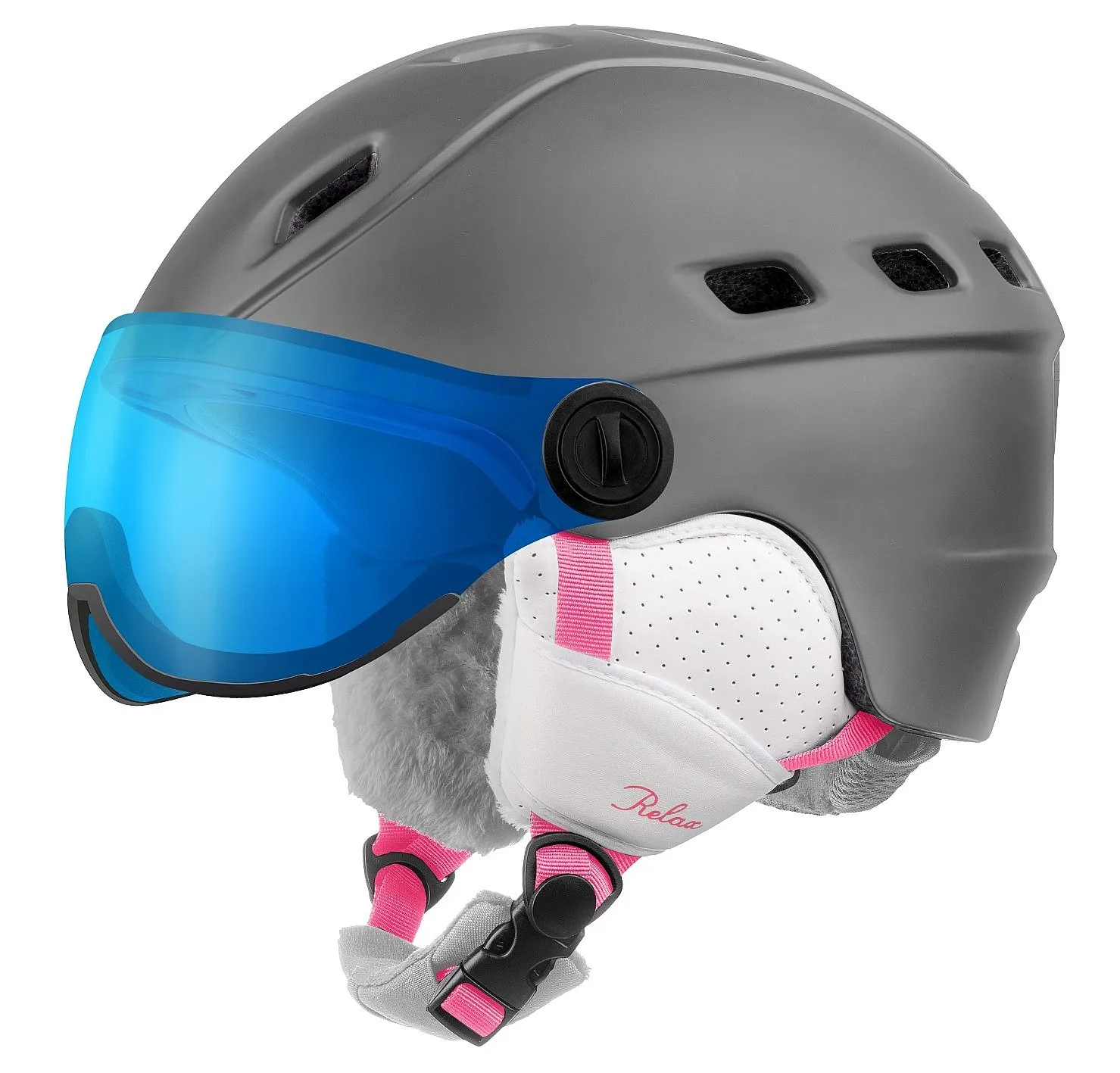 helmet Relax Polar Visor - RH30C/Matte Gray/Pink - women´s