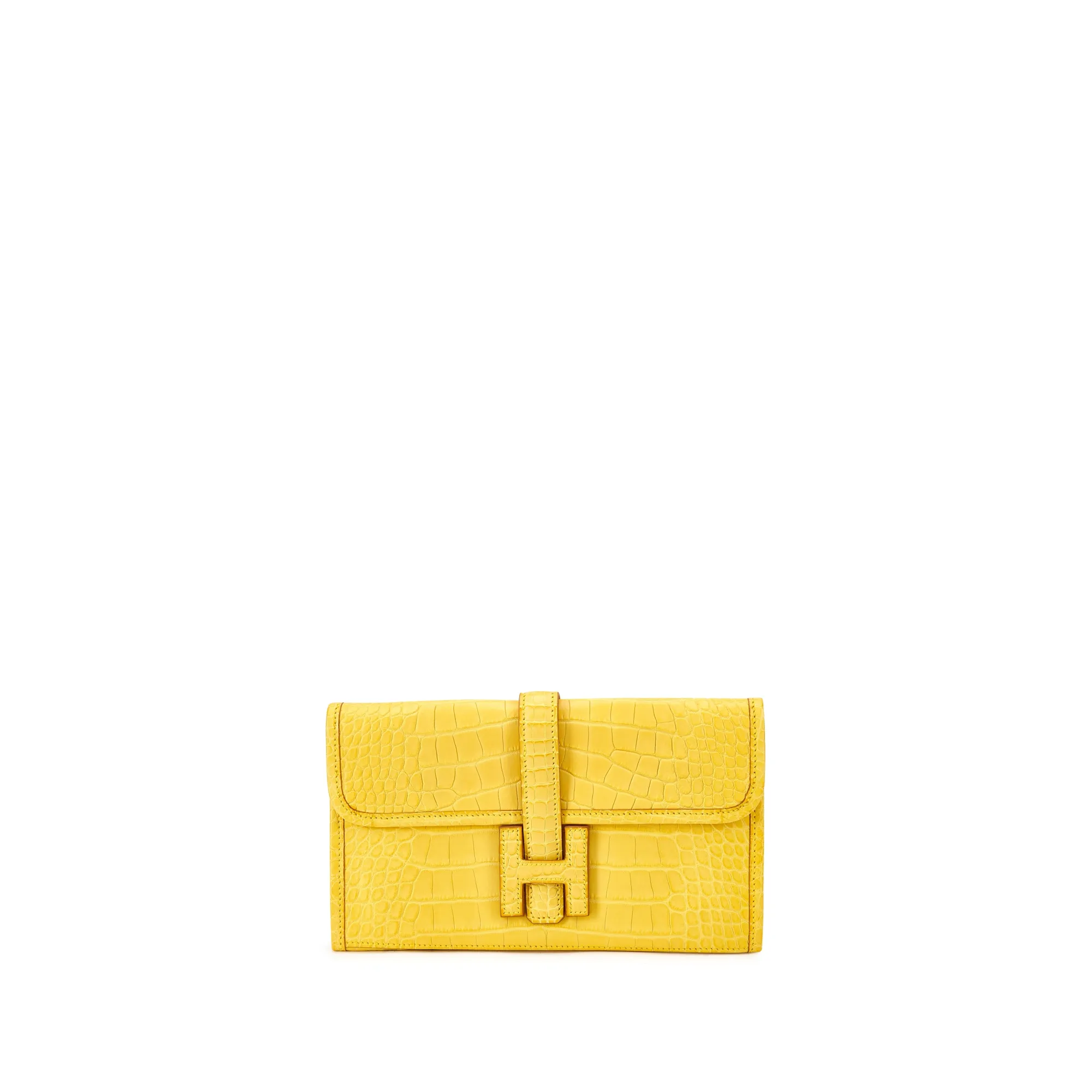 Hermès Mimosa Matte Alligator Jige Duo Clutch, 2013