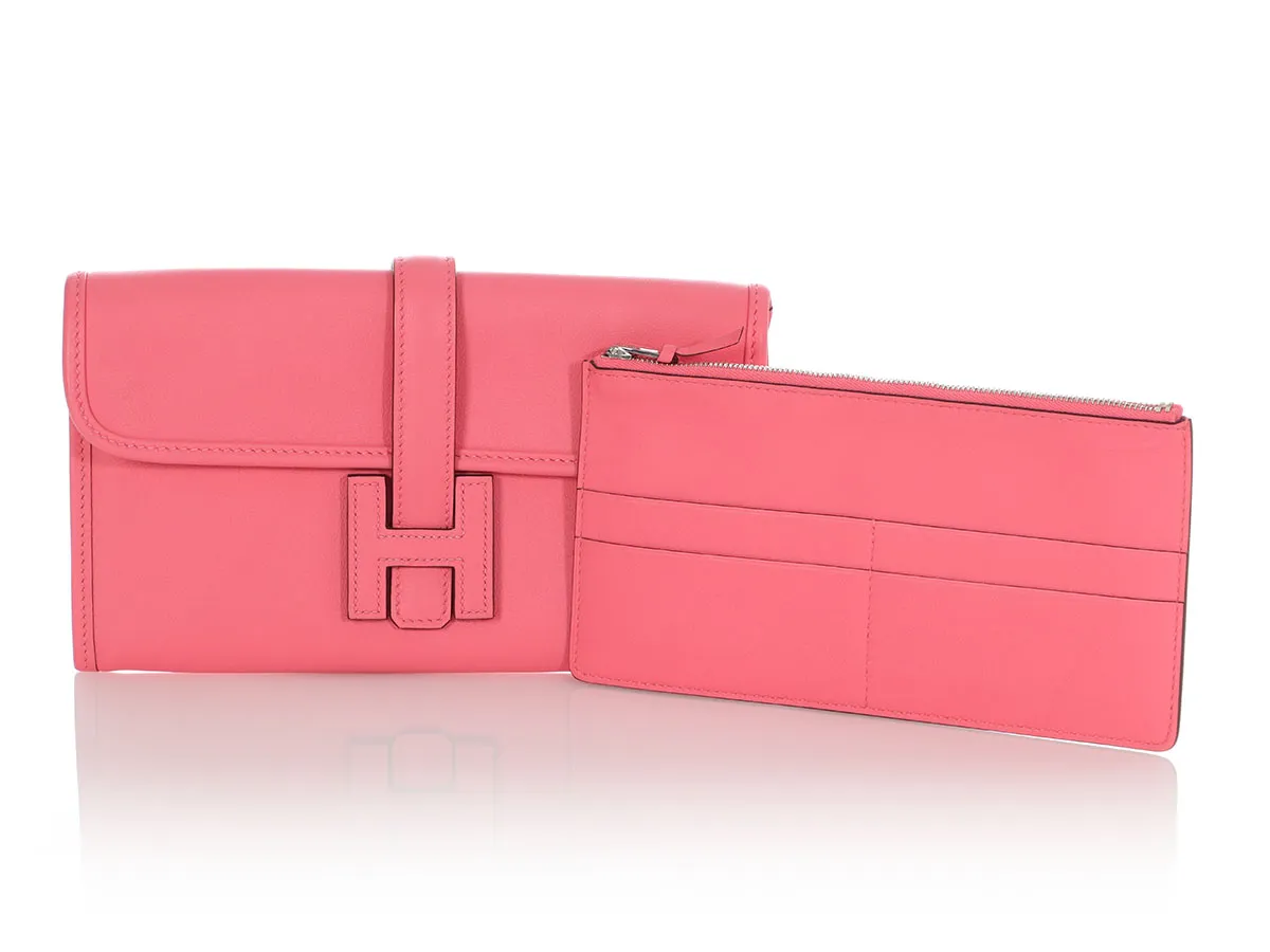 Hermès Rose Azalée Swift Jigé Duo Clutch, 2017