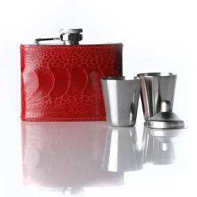 Hip Flask Gift Set, 4 Oz, Flame Red O.L.