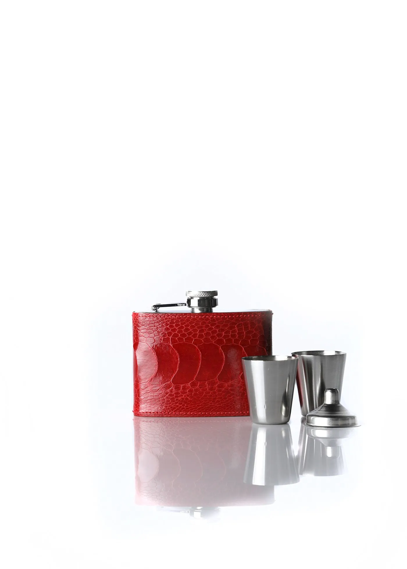 Hip Flask Gift Set, 4 Oz, Flame Red O.L.