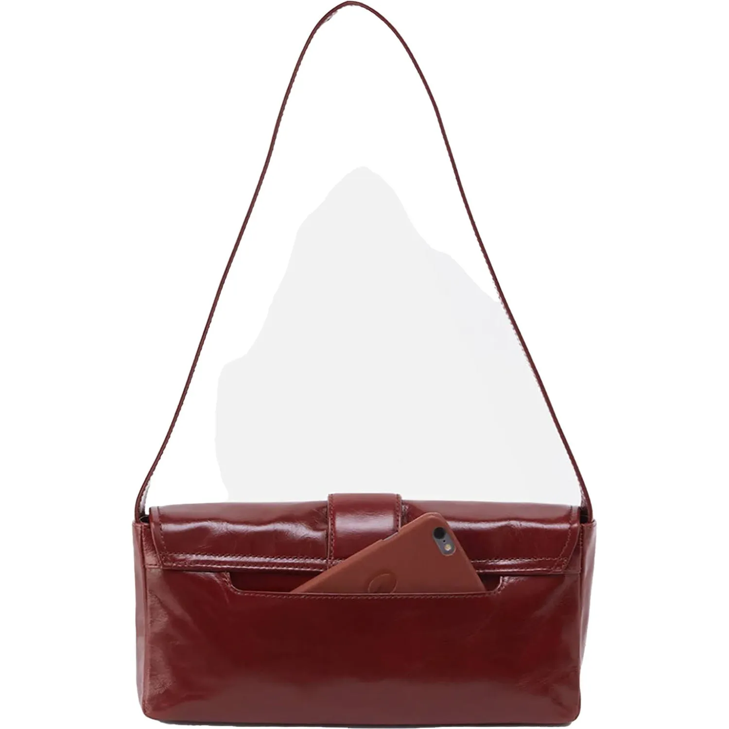 Hobo Sawyer Baguette Shoulder Bag Henna Leather