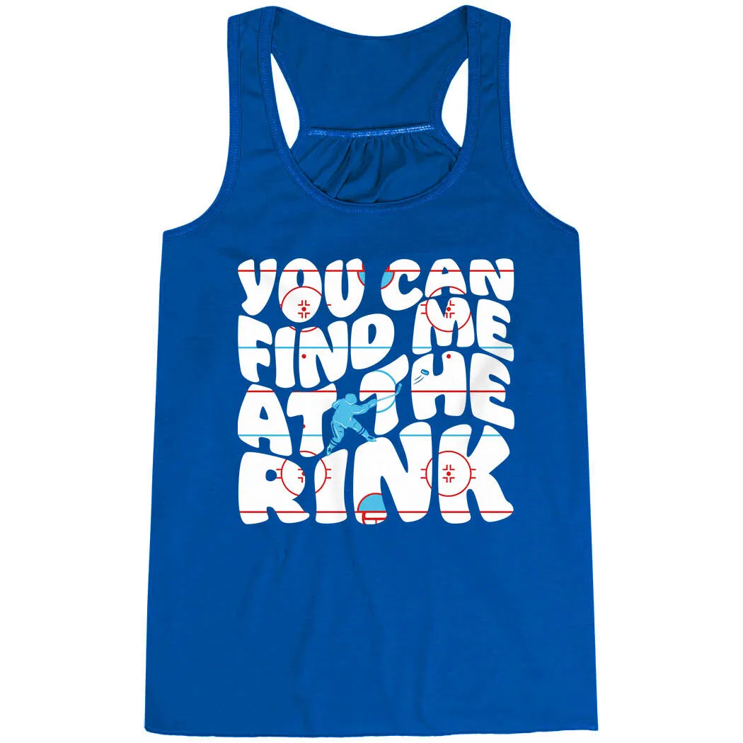 Hockey Flowy Racerback Tank Top - You Can Find Me At The Rink 