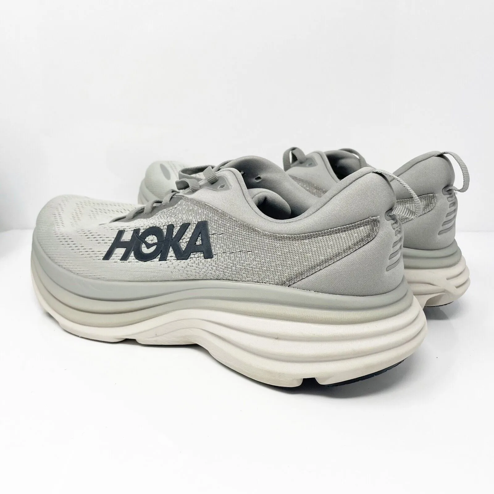 Hoka One One Mens Bondi 8 1123202 SHMS Gray Running Shoes Sneakers Size 10.5 D