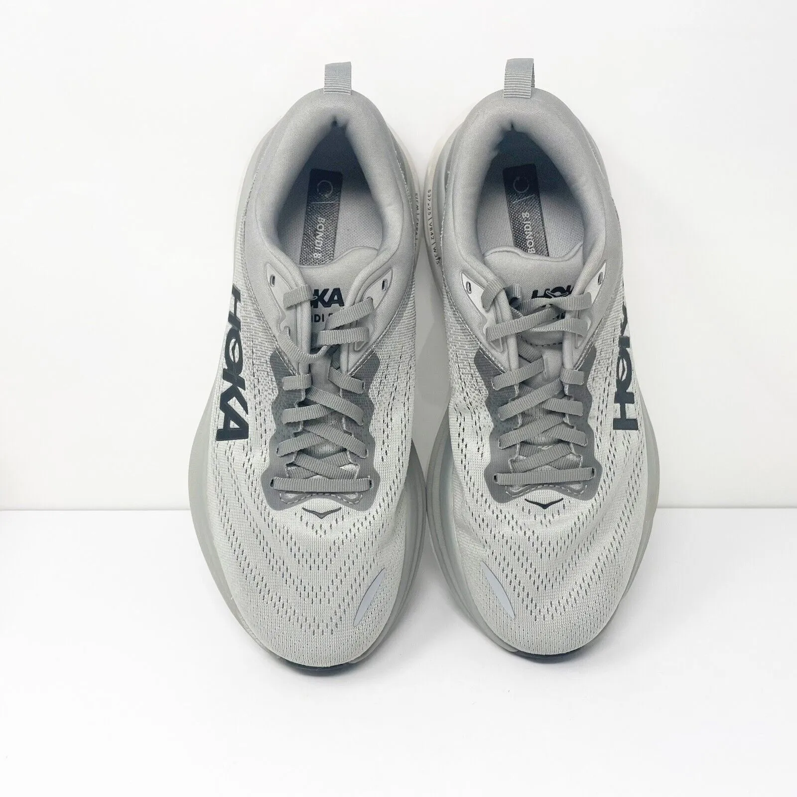 Hoka One One Mens Bondi 8 1127955 SHMS Gray Running Shoes Sneakers Size 8.5 4E