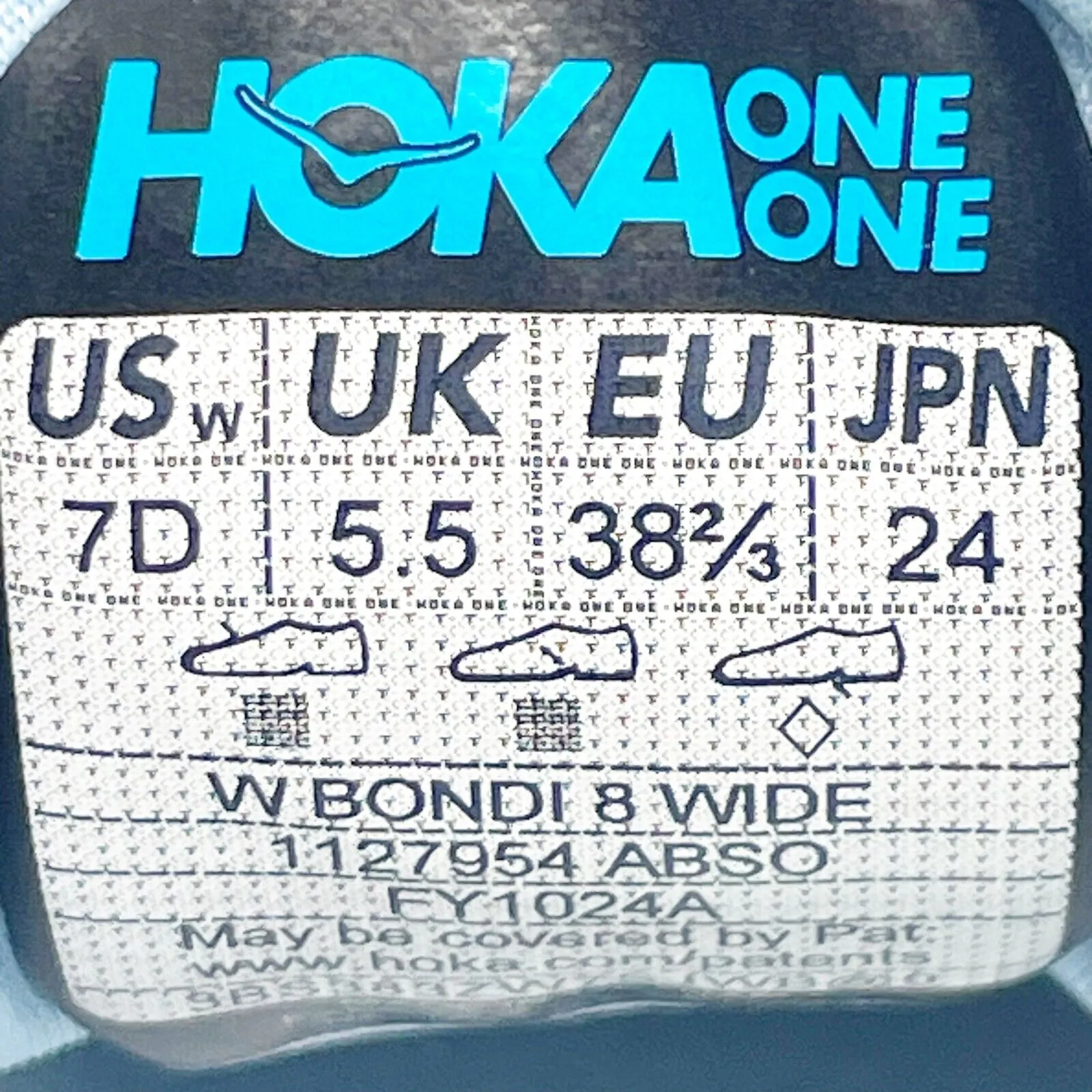 Hoka One One Womens Bondi 8 1127954 ABSO Blue Running Shoes Sneakers Size 7 D