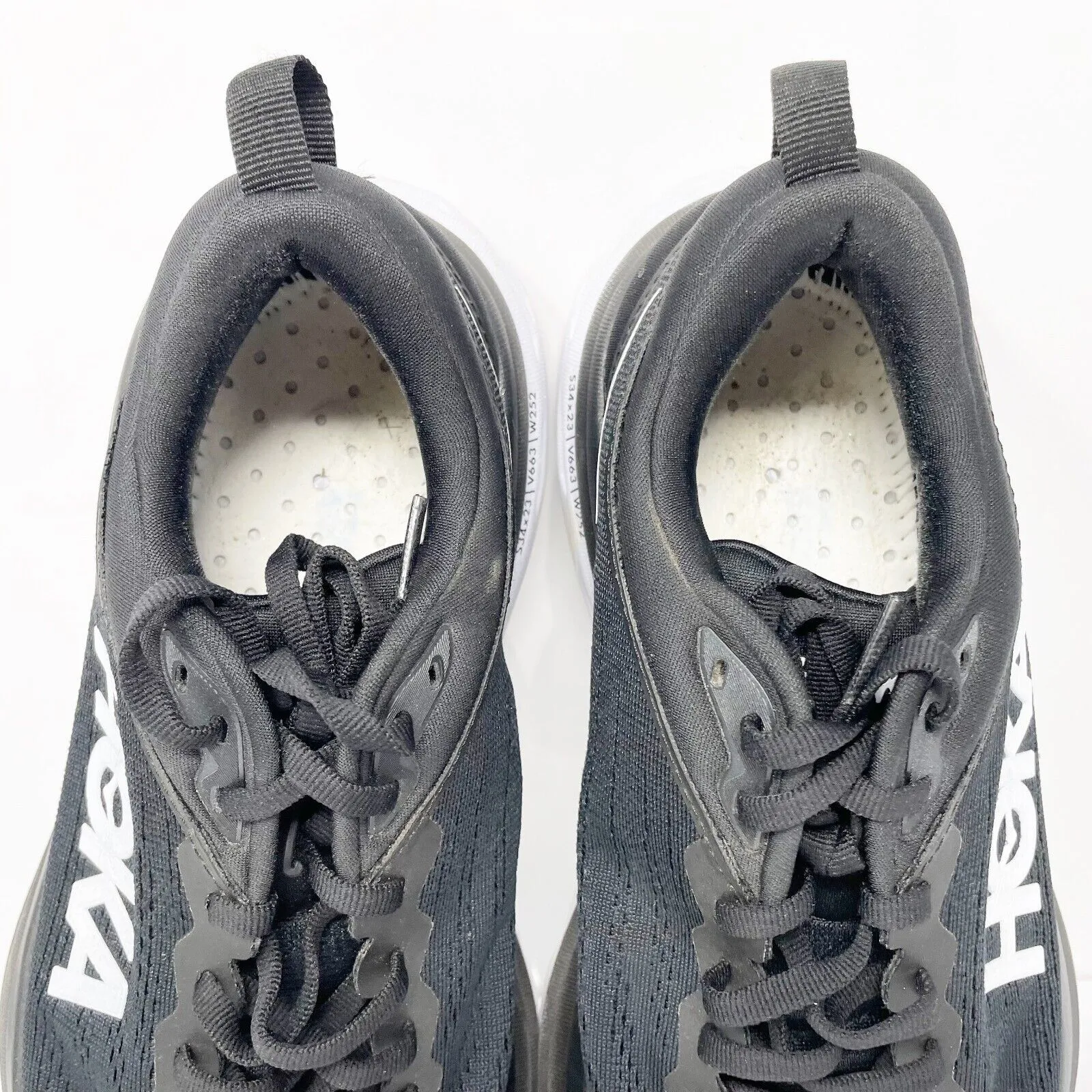 Hoka One One Womens Bondi 8 1127954 BWHT Black Running Shoes Sneakers Size 8 D