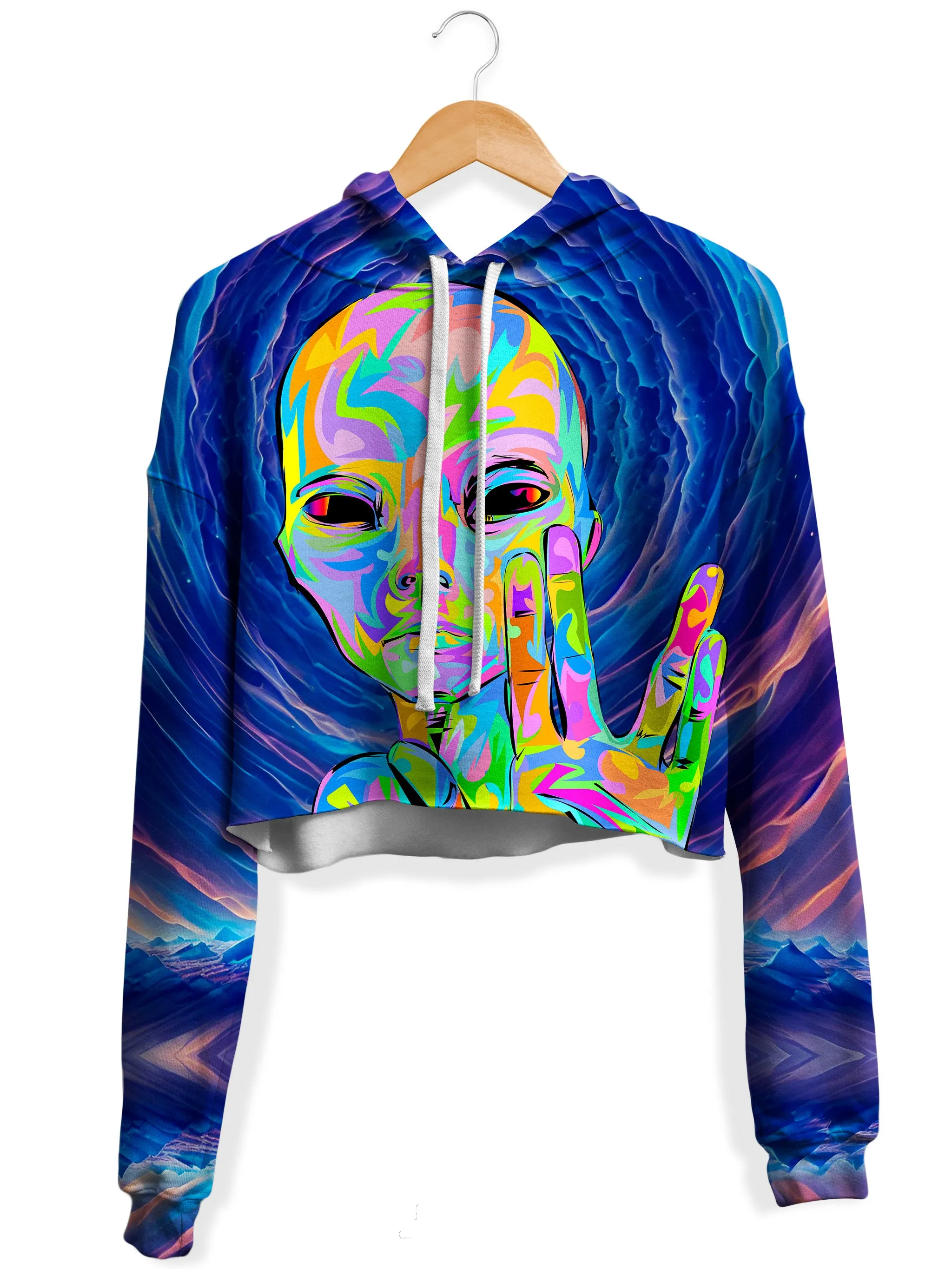 I Come in Peace Crop Hoodie and Leggings Combo