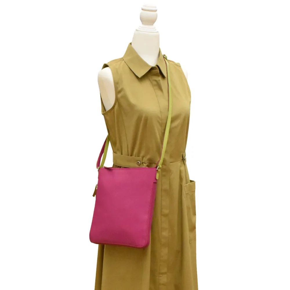 ili New York Expandable Orchid/Pear Crossbody Bag