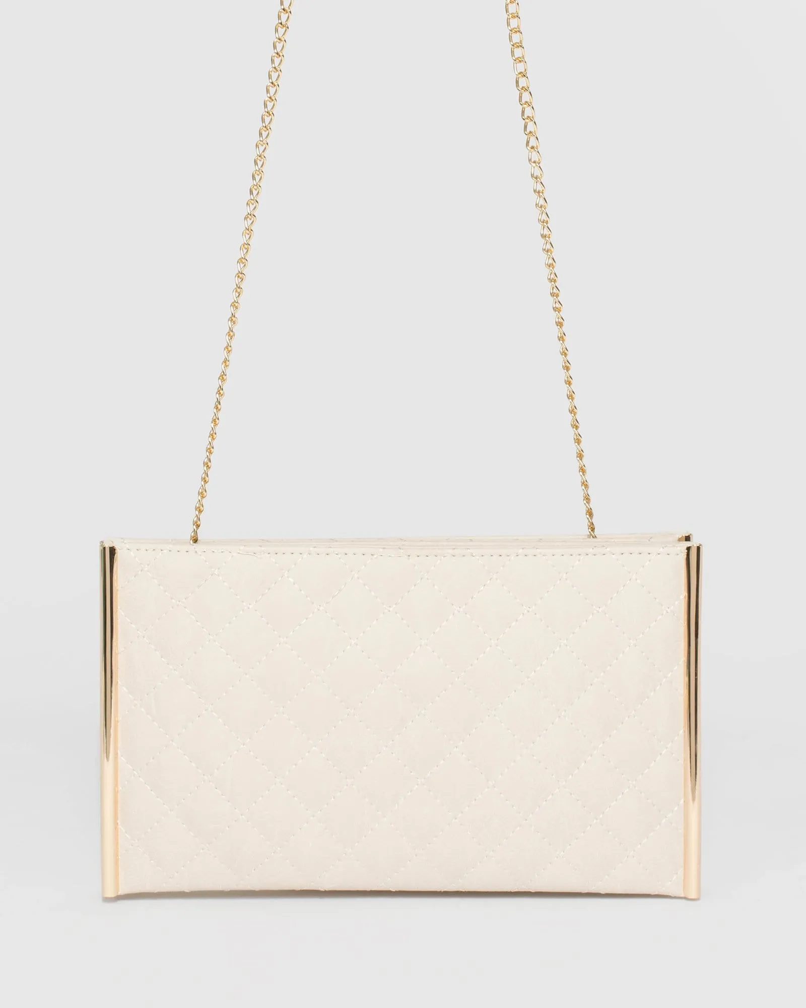 Ivory Dany Double Quilt Clutch Bag