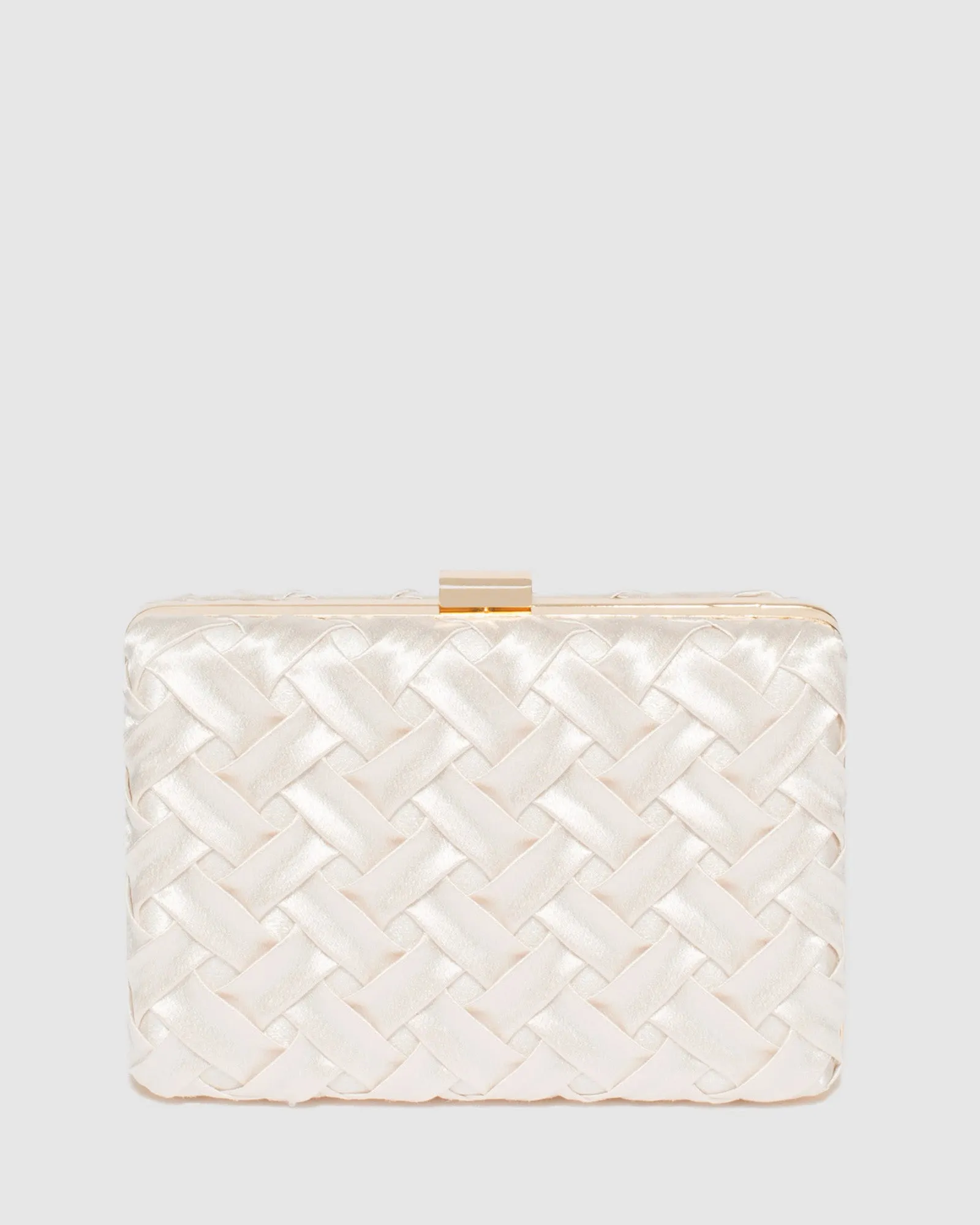 Ivory Satin Clutch Bag