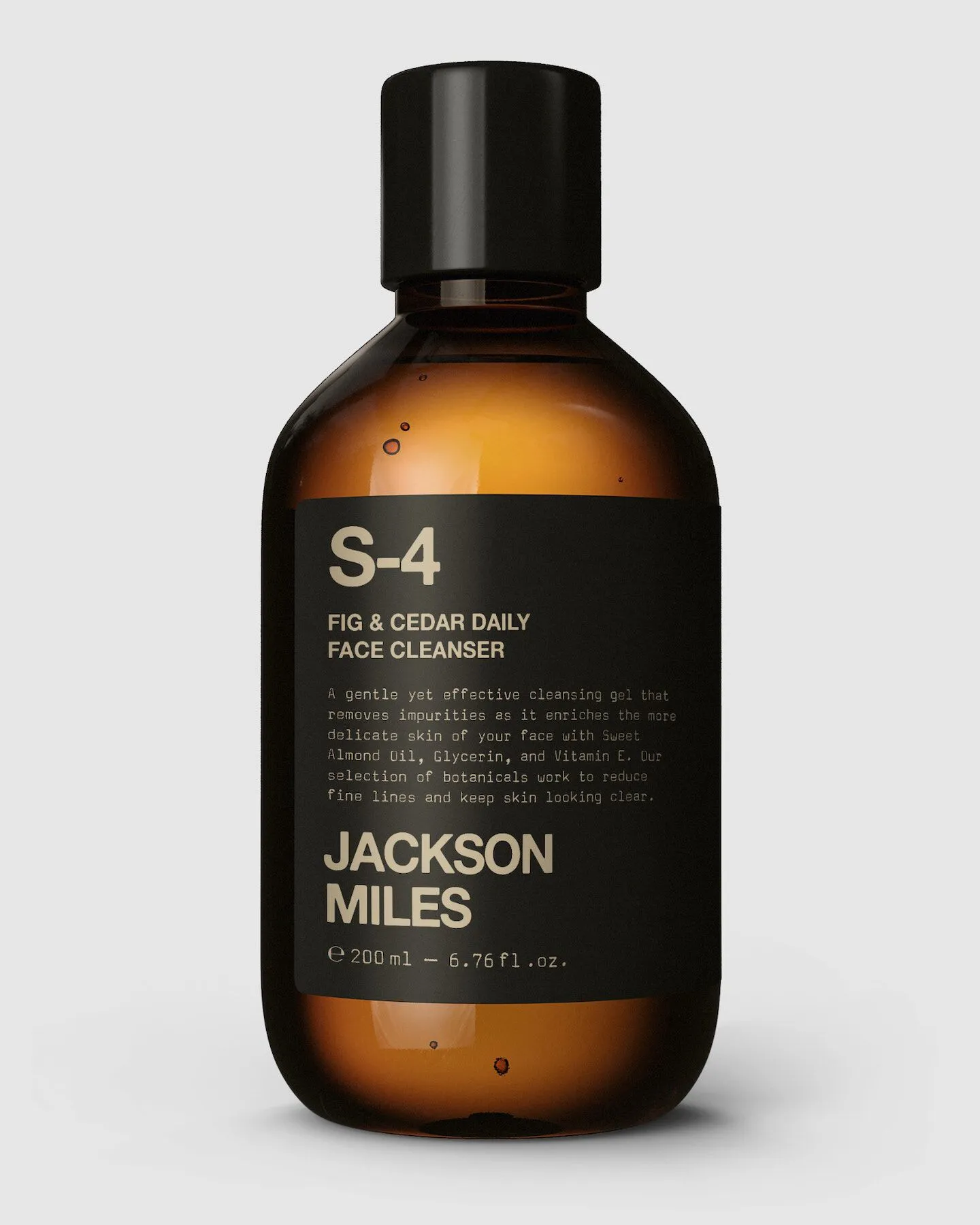 Jackson Miles S-4 Fig & Cedar Gentle Face Cleanser 200Ml - Black | SurfStitch