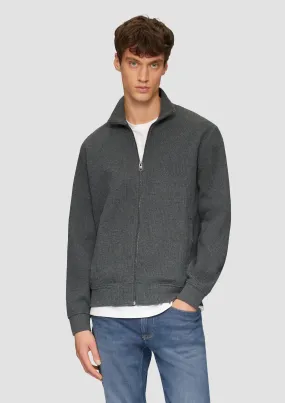Jacquard sweatshirt jacket in a knitted look