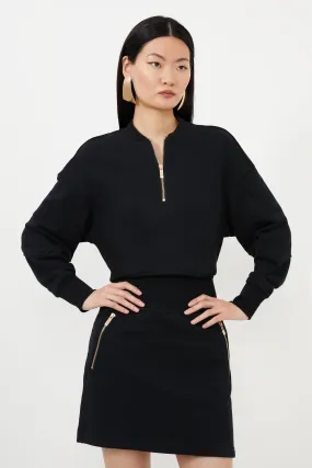 Jersey Loop Back Hoodie Mini Dress | Karen Millen