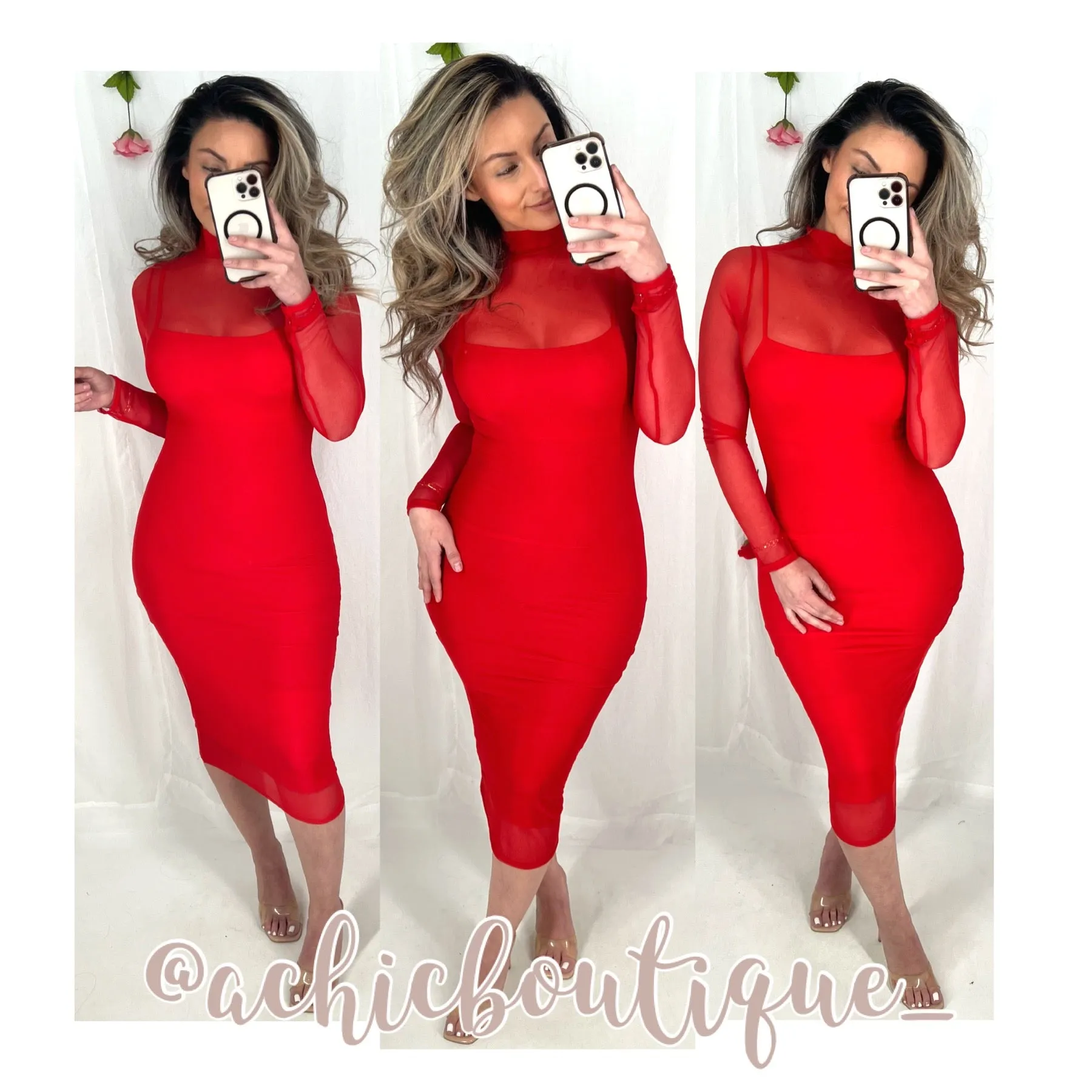 Juliette Dress Set- Red