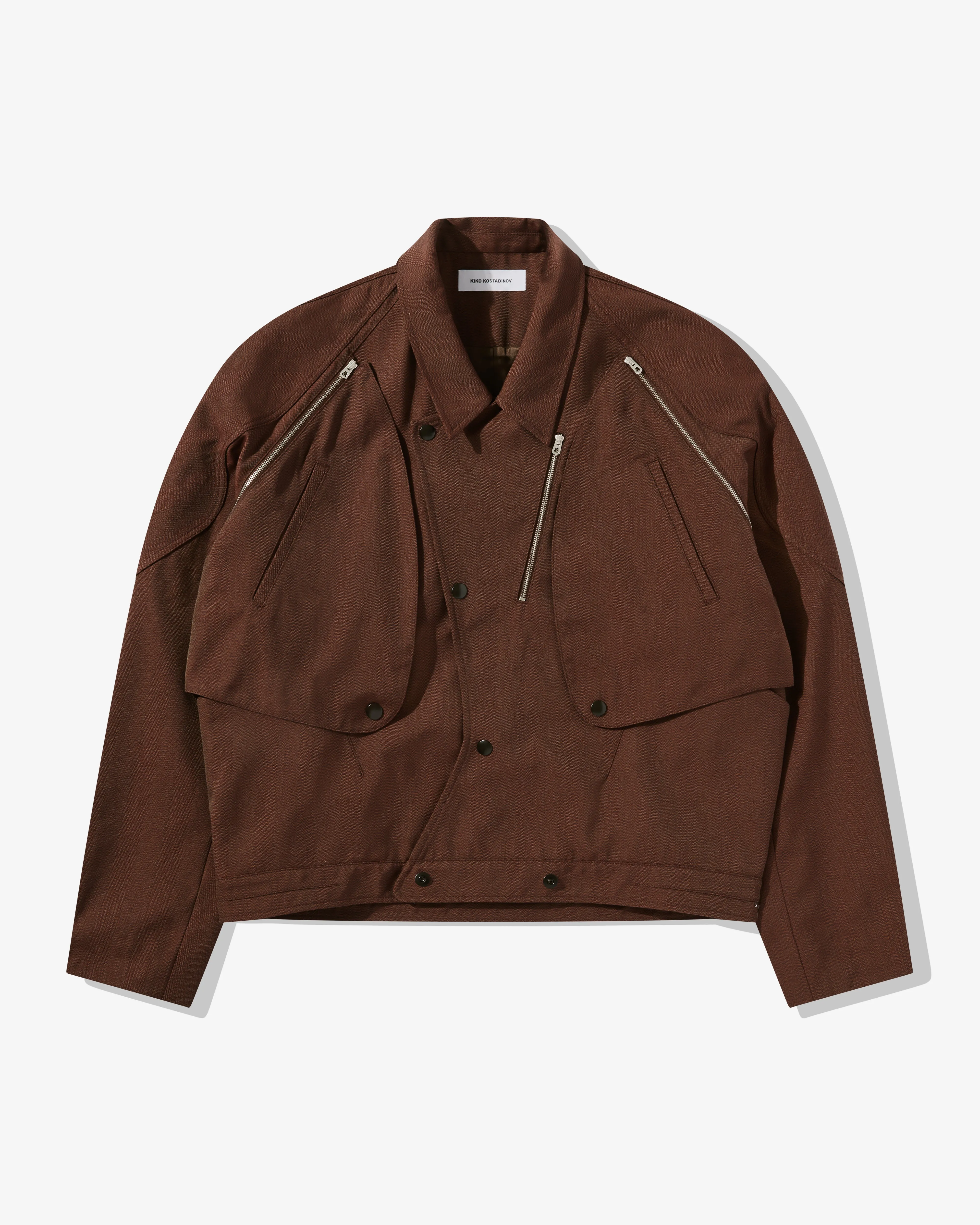 Kiko Kostadinov Men's Tonino Utility Jacket  Brown Sparrow