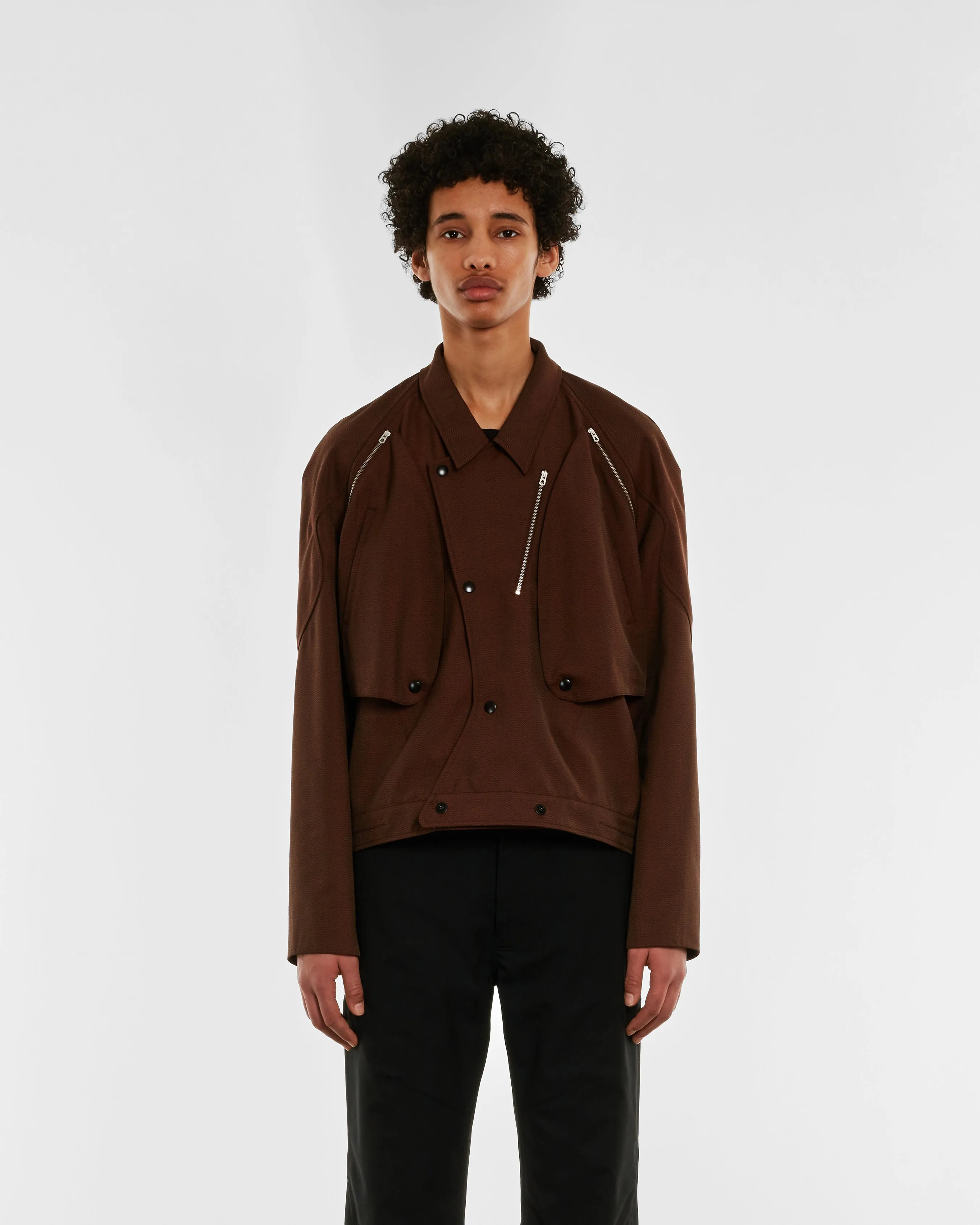 Kiko Kostadinov Men's Tonino Utility Jacket  Brown Sparrow