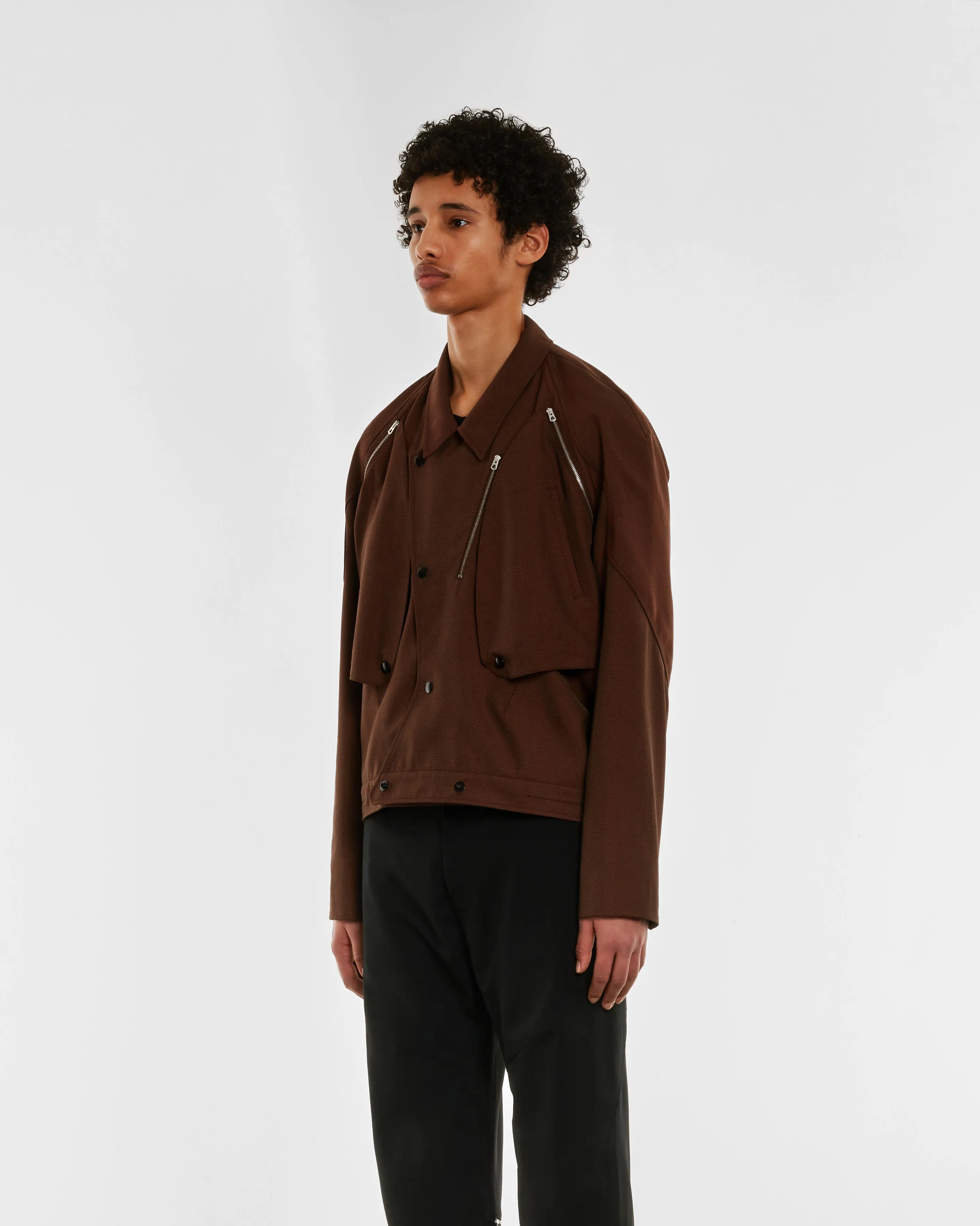 Kiko Kostadinov Men's Tonino Utility Jacket  Brown Sparrow