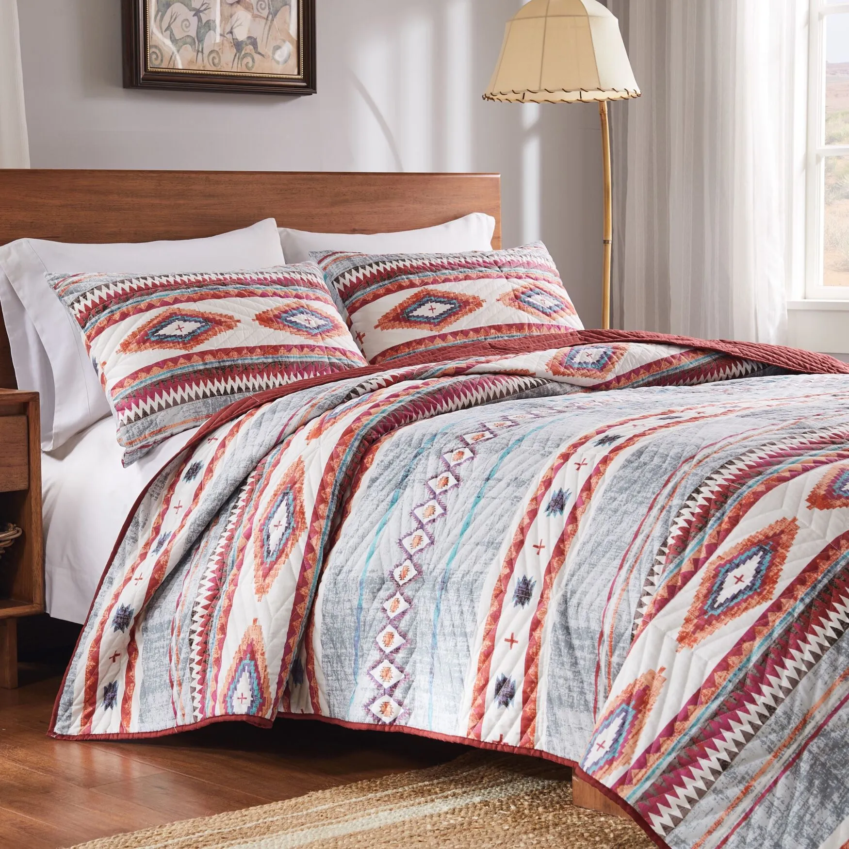 Kiva Western Boho Quilt And Pillow Sham Set
