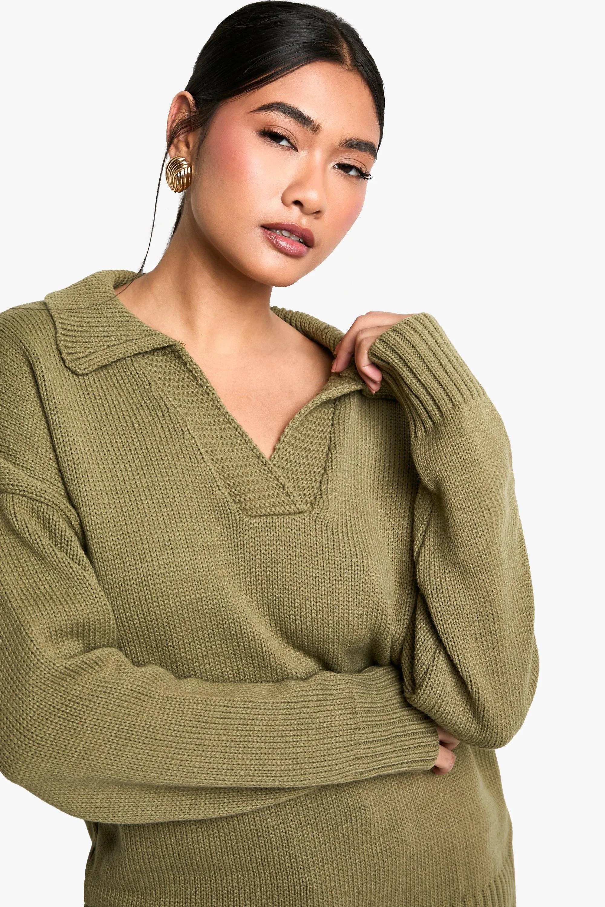 Knitted Collar Detail Sweater