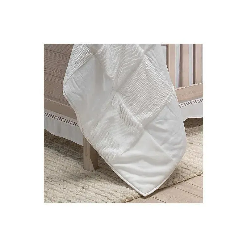 Lambs & Ivy White Patchwork Quilt
