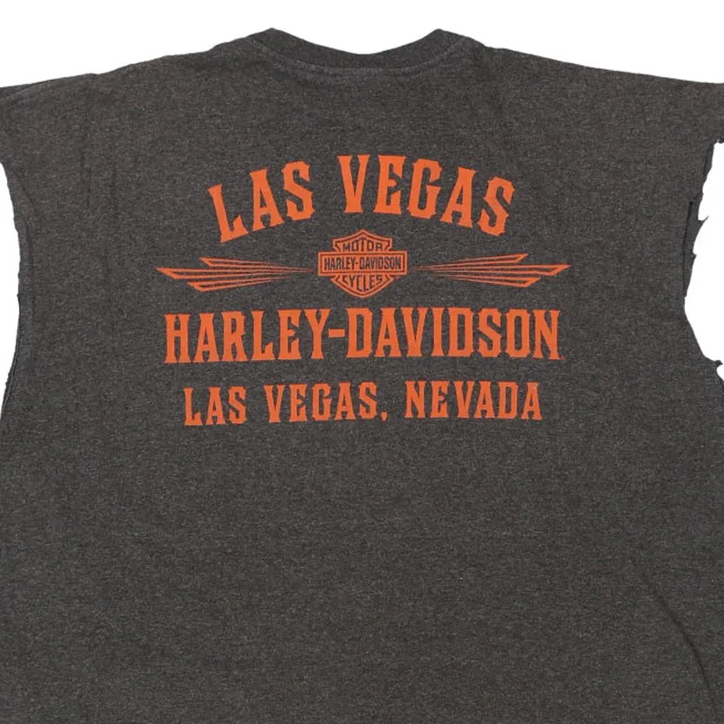 Las Vegas Nevada Harley Davidson Graphic Vest - XL Grey Cotton