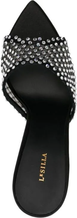 Le Silla Gilda 100mm crystal-embellished mules Black