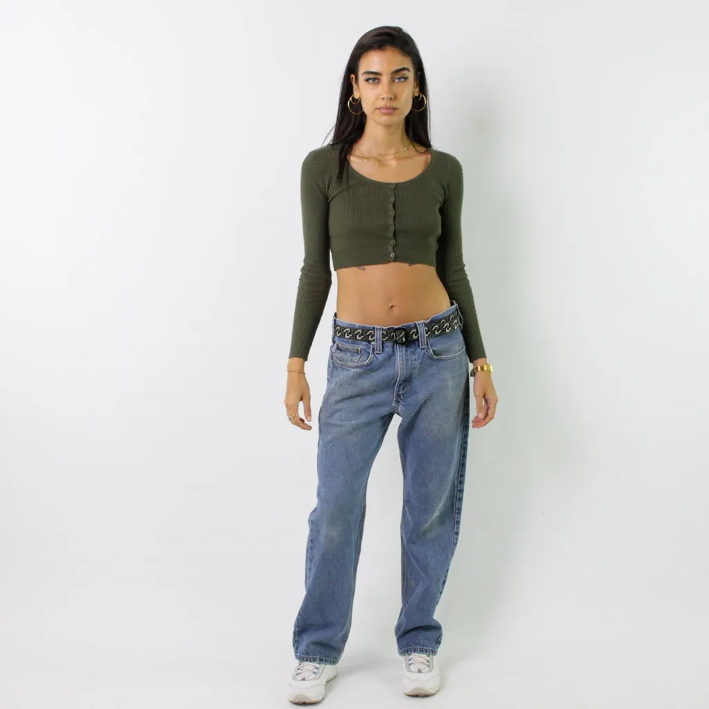 Light Blue Denim 90s Carhartt Cargo Skater Trousers Pants Jeans (32x30)