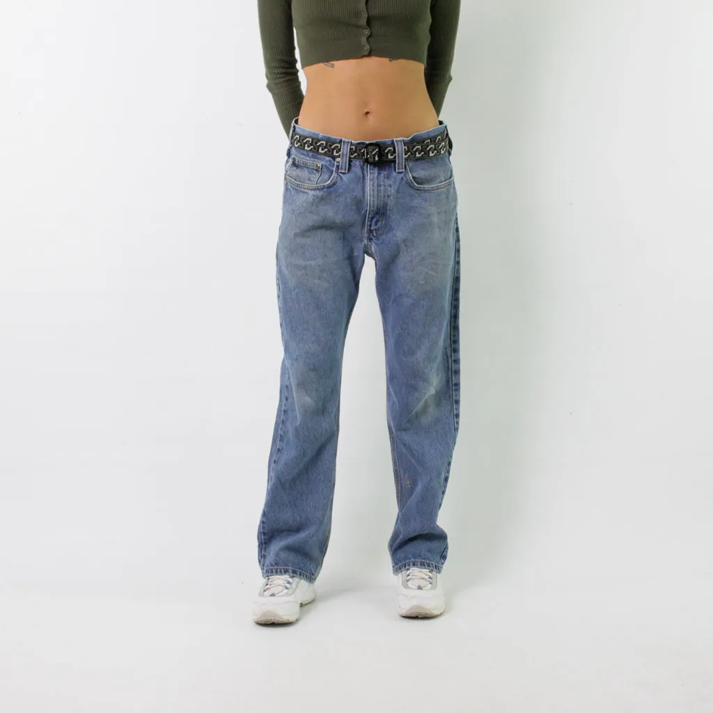 Light Blue Denim 90s Carhartt Cargo Skater Trousers Pants Jeans (32x30)