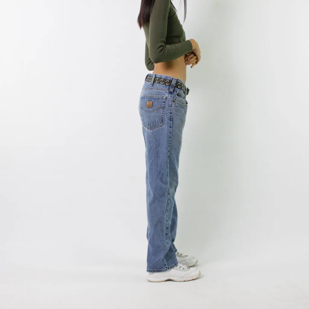 Light Blue Denim 90s Carhartt Cargo Skater Trousers Pants Jeans (32x30)