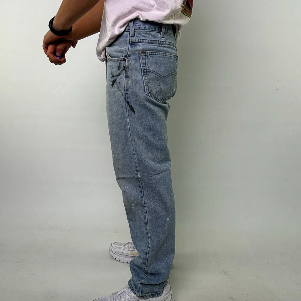 Light Blue Denim 90s Carhartt Cargo Skater Trousers Pants Jeans (33x32)