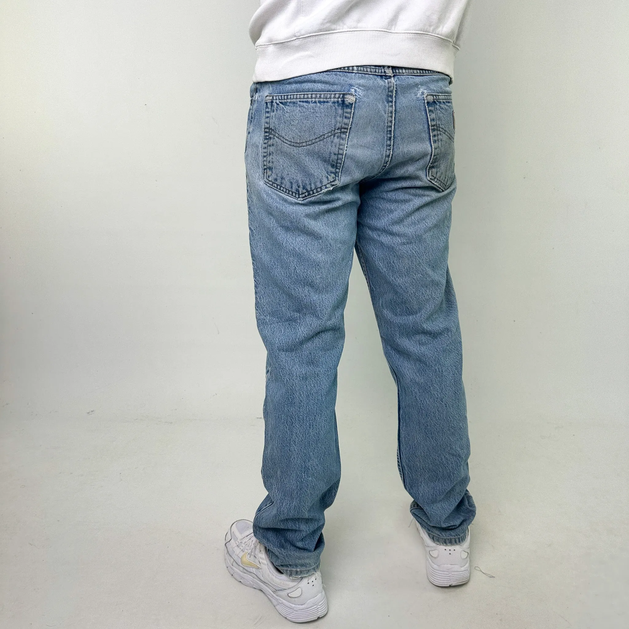 Light Blue Denim 90s Carhartt Cargo Skater Trousers Pants Jeans (34x34)