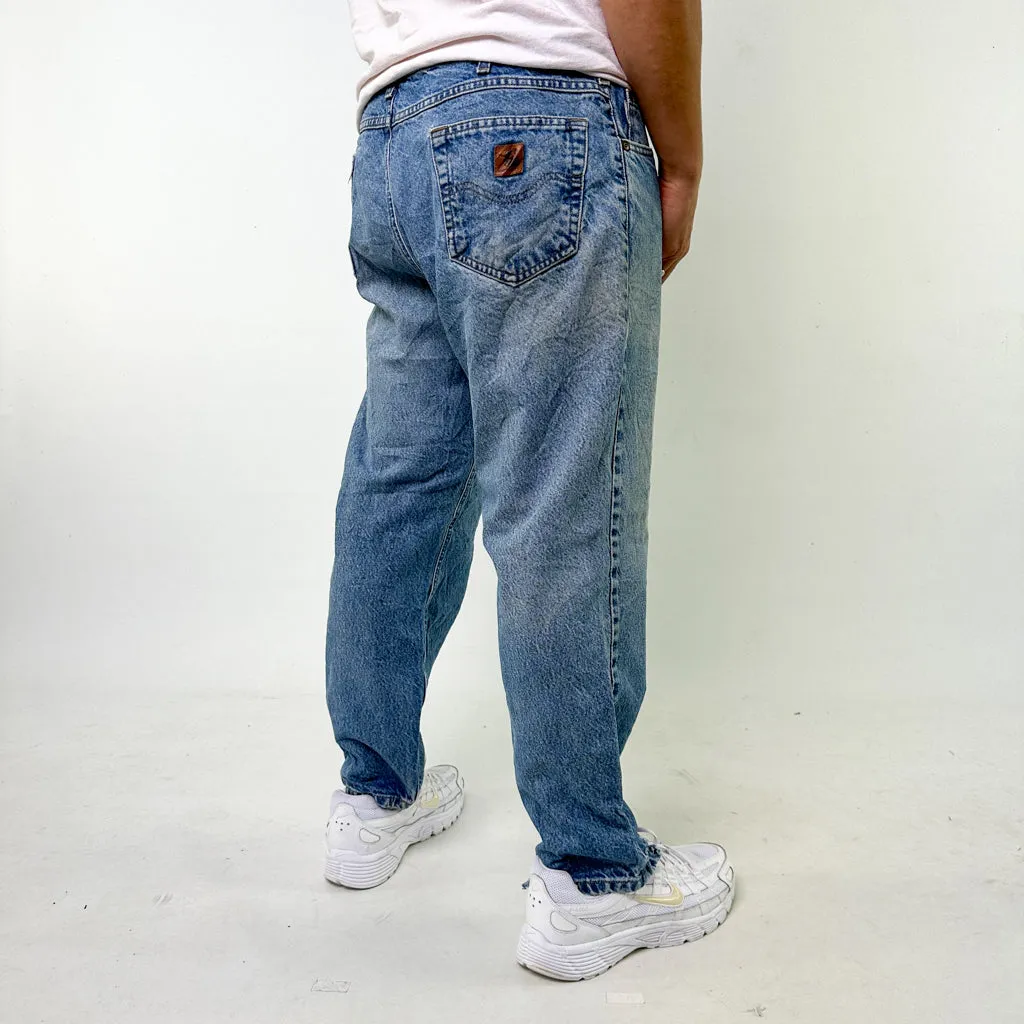 Light Blue Denim 90s Carhartt Cargo Skater Trousers Pants Jeans (36x28)