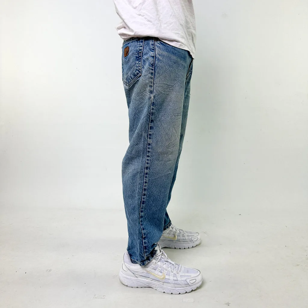 Light Blue Denim 90s Carhartt Cargo Skater Trousers Pants Jeans (36x28)