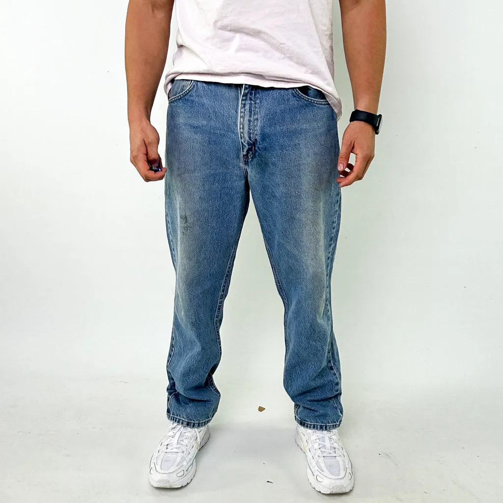 Light Blue Denim 90s Carhartt Cargo Skater Trousers Pants Jeans (36x30)