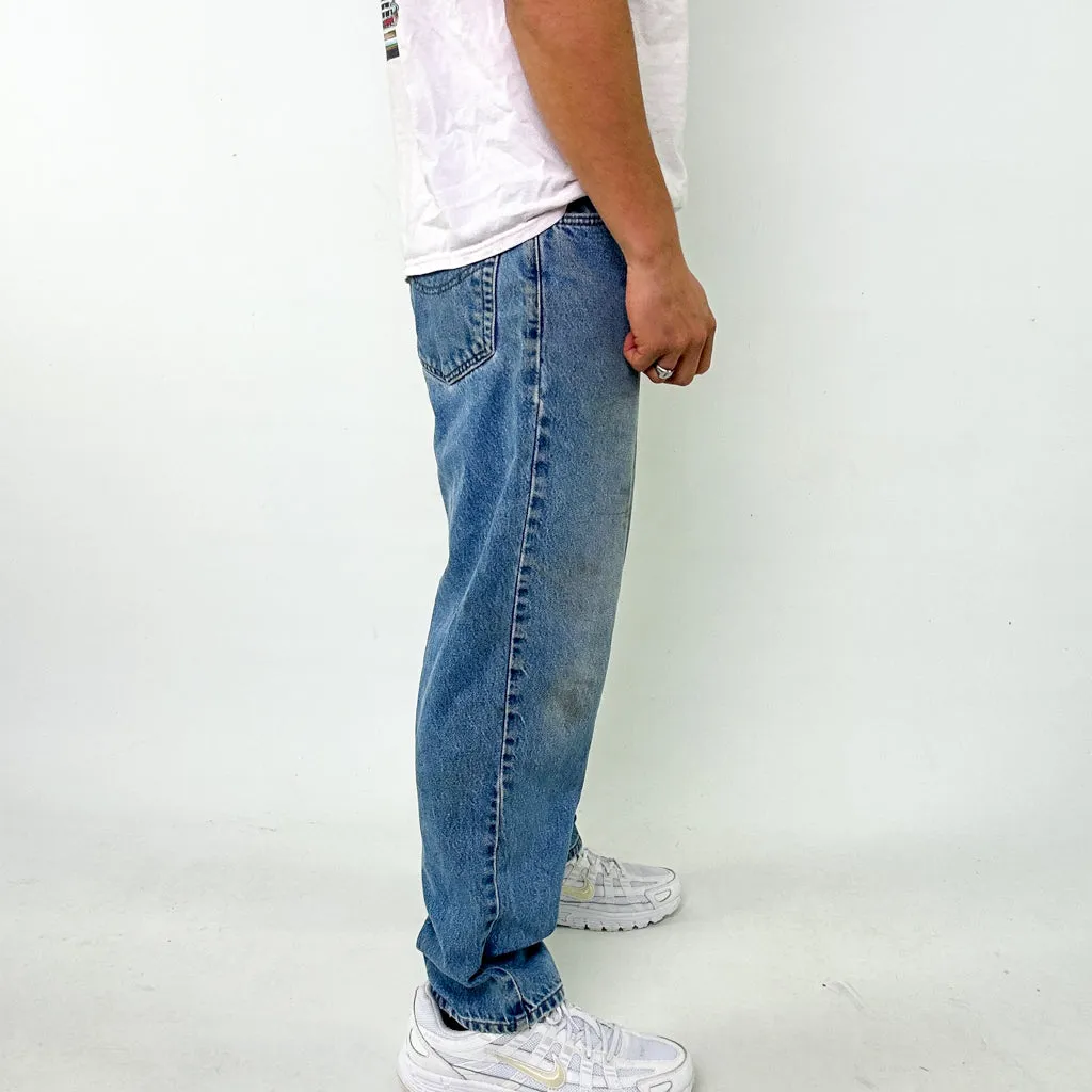 Light Blue Denim 90s Carhartt Cargo Skater Trousers Pants Jeans (36x30)