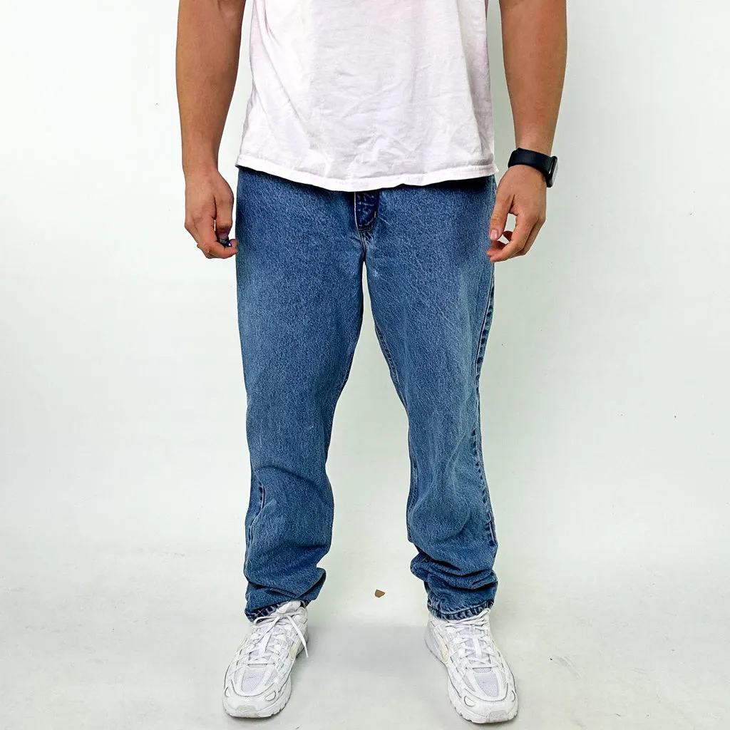 Light Blue Denim 90s Carhartt Cargo Skater Trousers Pants Jeans (36x32)