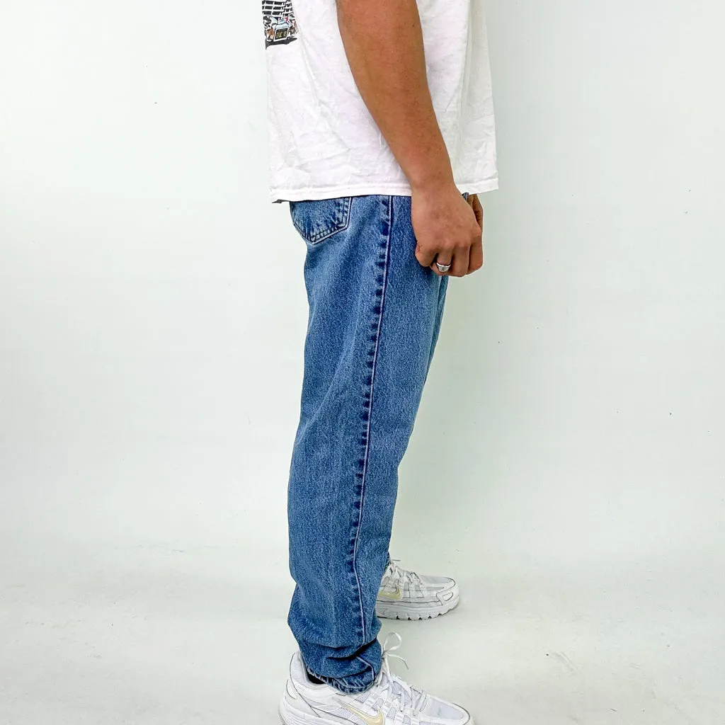 Light Blue Denim 90s Carhartt Cargo Skater Trousers Pants Jeans (36x32)