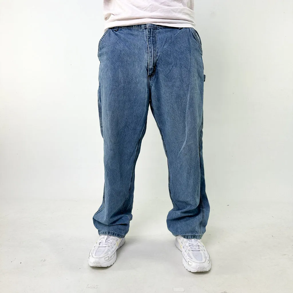 Light Blue Denim 90s Carhartt Cargo Skater Trousers Pants Jeans (38x30)