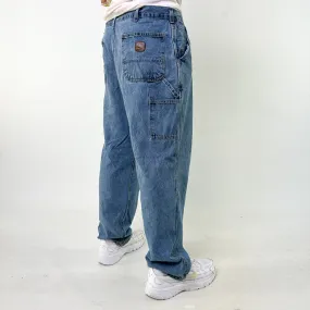 Light Blue Denim 90s Carhartt Cargo Skater Trousers Pants Jeans (38x30)