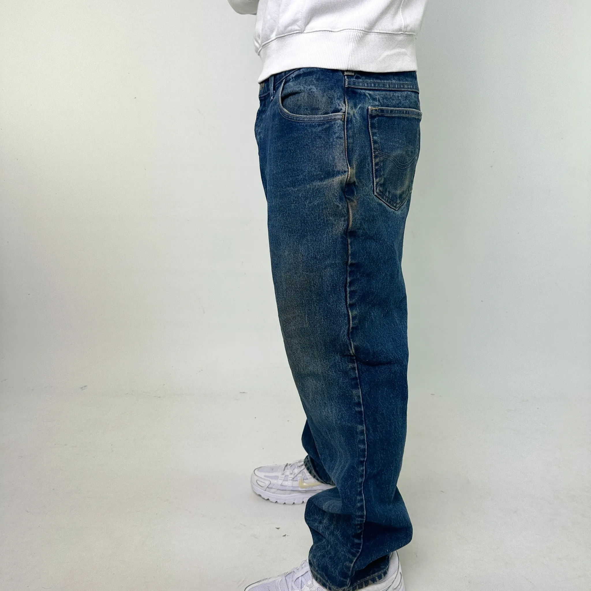 Light Blue Denim 90s Carhartt Cargo Skater Trousers Pants Jeans (38x32)