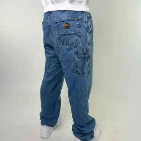 Light Blue Denim 90s Carhartt Cargo Skater Trousers Pants Jeans (38x34)