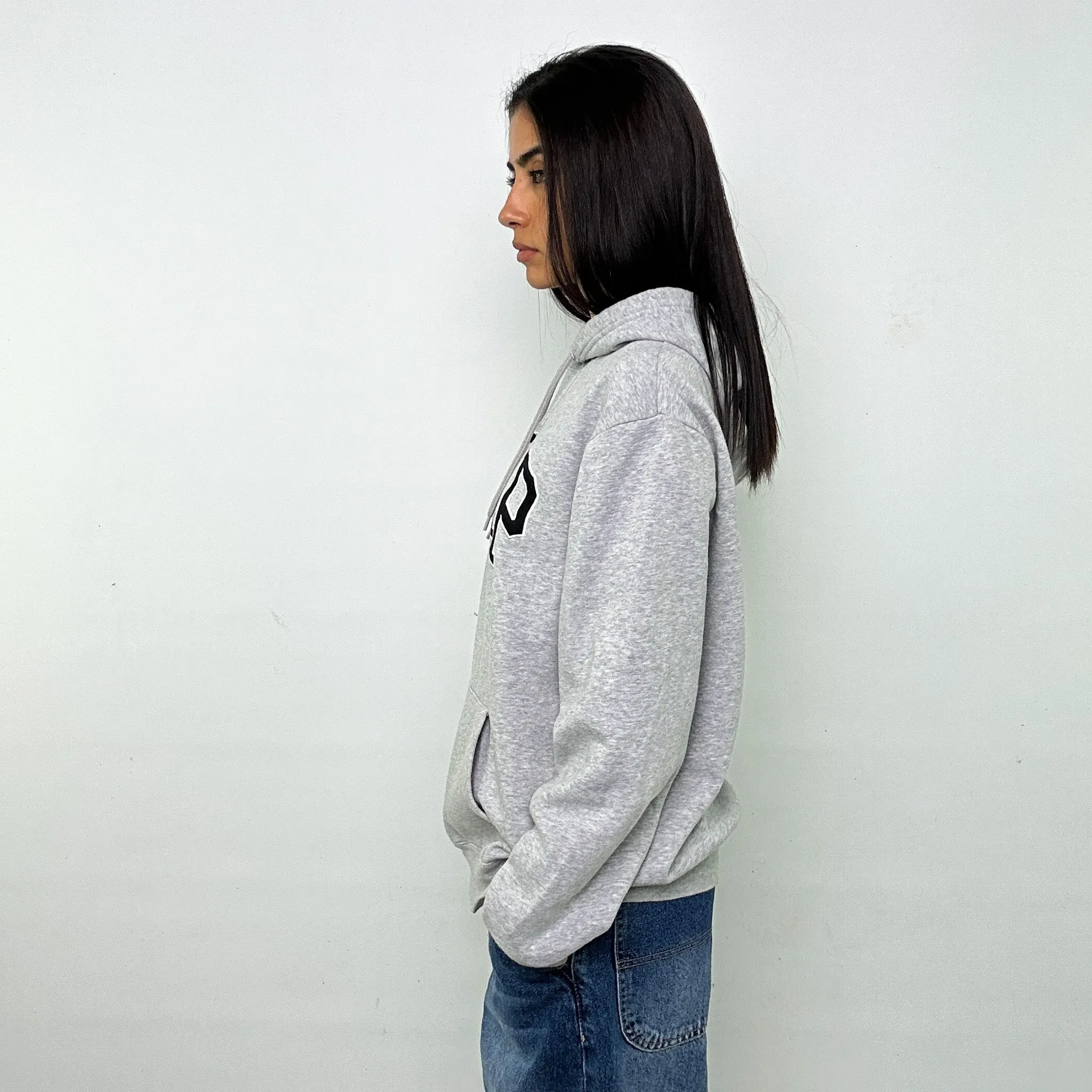 Light Grey 90s GAP Spellout Hoodie Sweatshirt (L)