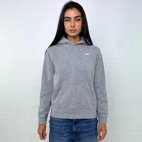 Light Grey y2ks NIKE Hoodie Sweatshirt (XS)